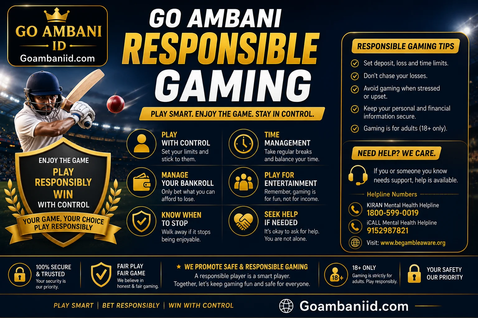 Go Ambani Responsible Gaming