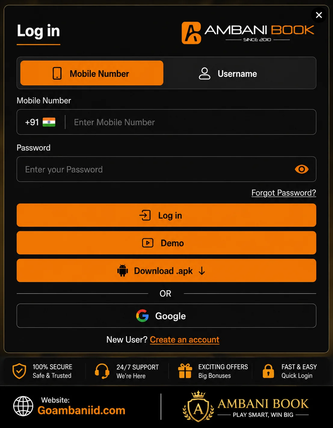 Ambani Book Login